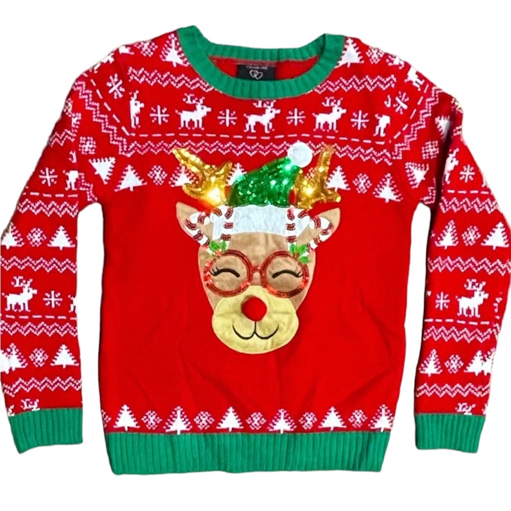 Ugly Christmas Sweater Nerdy Reindeer